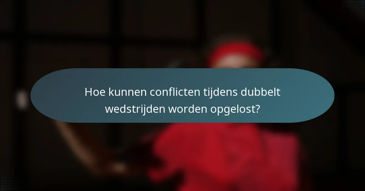 Hoe kunnen conflicten tijdens dubbelt wedstrijden worden opgelost?