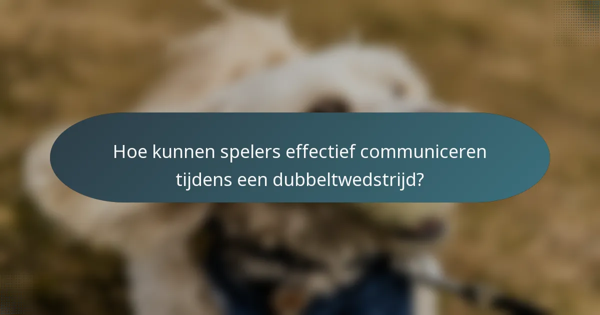 Hoe kunnen spelers effectief communiceren tijdens een dubbeltwedstrijd?