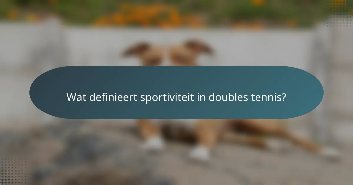 Wat definieert sportiviteit in doubles tennis?
