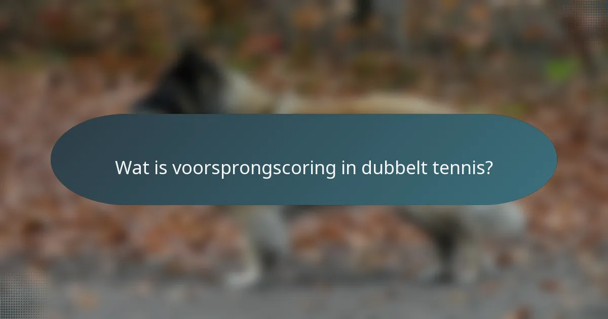 Wat is voorsprongscoring in dubbelt tennis?