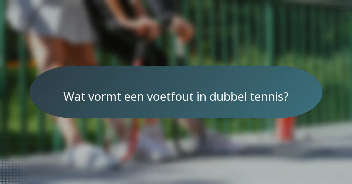 Wat vormt een voetfout in dubbel tennis?