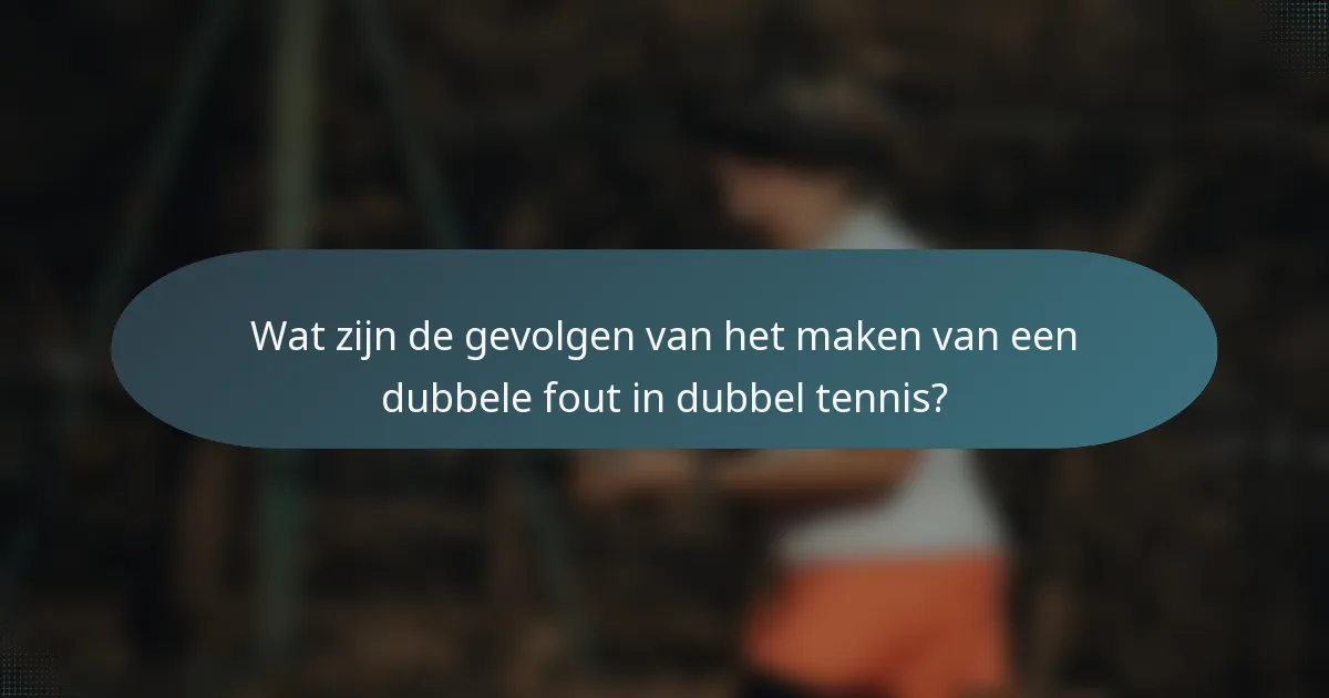 Wat zijn de gevolgen van het maken van een dubbele fout in dubbel tennis?